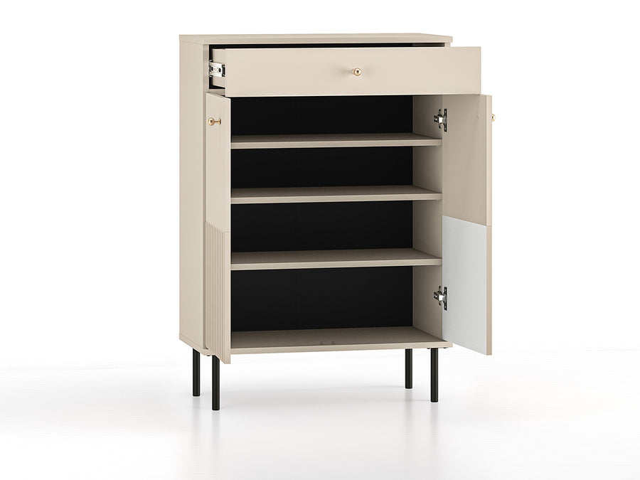 Schuhschrank – SOPHIE 14 – Moderner Flurschrank mit Doppeltüren und Schublade