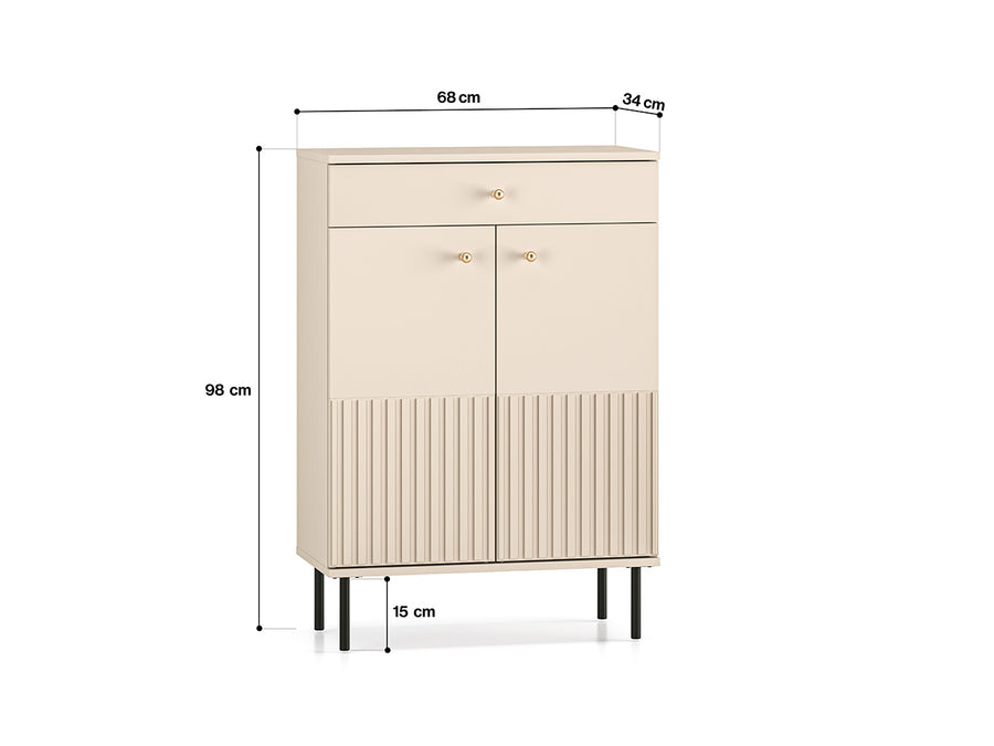 Schuhschrank – SOPHIE 14 – Moderner Flurschrank mit Doppeltüren und Schublade