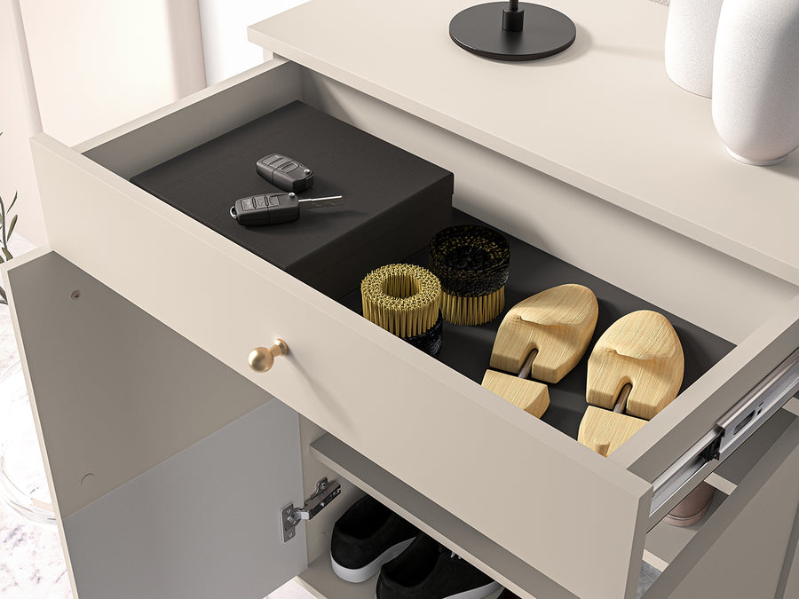 Schuhschrank – SOPHIE 14 – Moderner Flurschrank mit Doppeltüren und Schublade