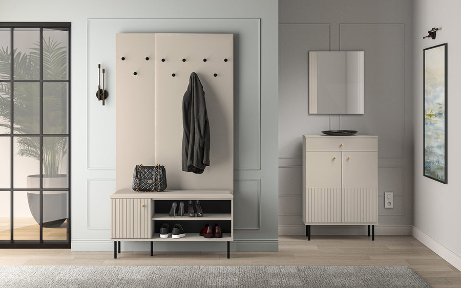 Wandgarderobe – SOPHIE – Moderner Flurgarderobenpaneel mit Haken