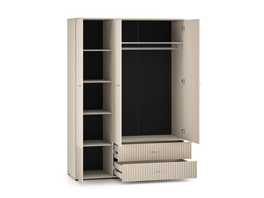 Kleiderschrank – SOPHIE 22 – Moderner Drehtürenschrank mit Schubladen und MDF-Front