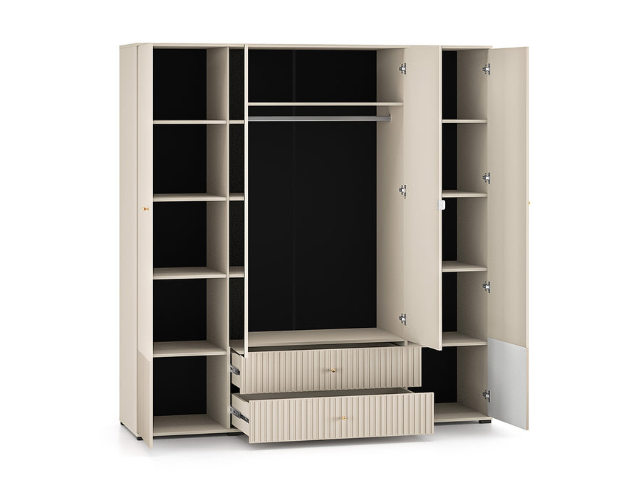 Kleiderschrank – SOPHIE 23 – Moderner Drehtürenschrank mit Spiegel und MDF-Front
