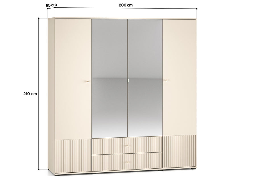 Kleiderschrank – SOPHIE 23 – Moderner Drehtürenschrank mit Spiegel und MDF-Front