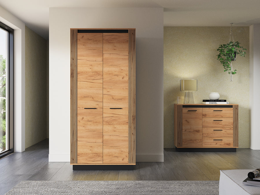 Kleiderschrank – URSO 03 – Eleganter Stauraum im modernen Holz-Look