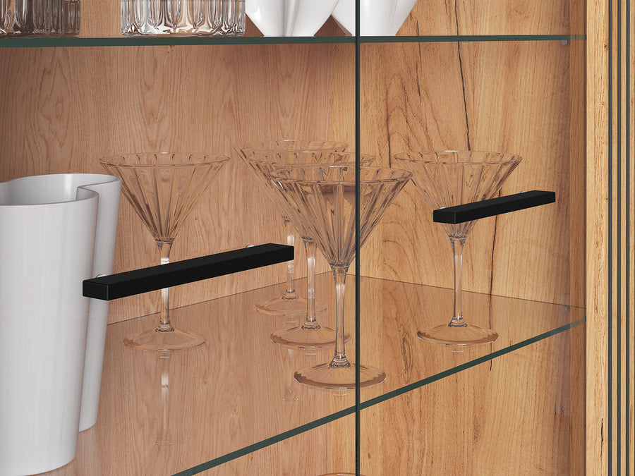 Vitrinenschrank – URSO – Eleganter Glasvitrine mit Holzoptik