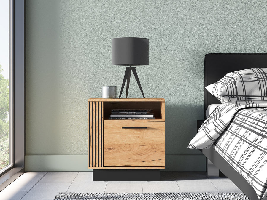 Nachttisch – URSO 09 – Moderner Beistelltisch mit Holzoptik