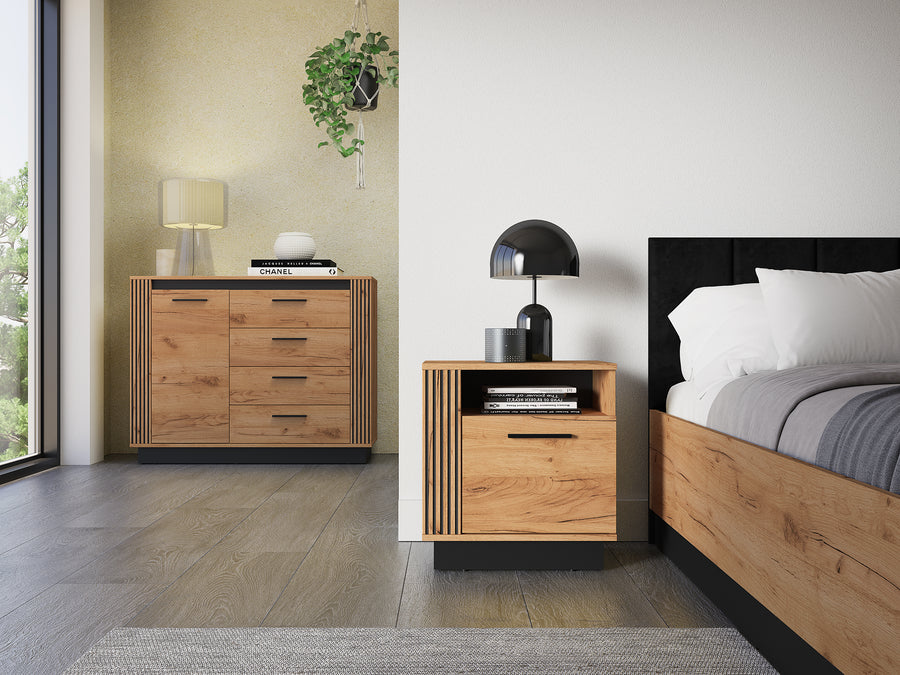 Nachttisch – URSO 09 – Moderner Beistelltisch mit Holzoptik