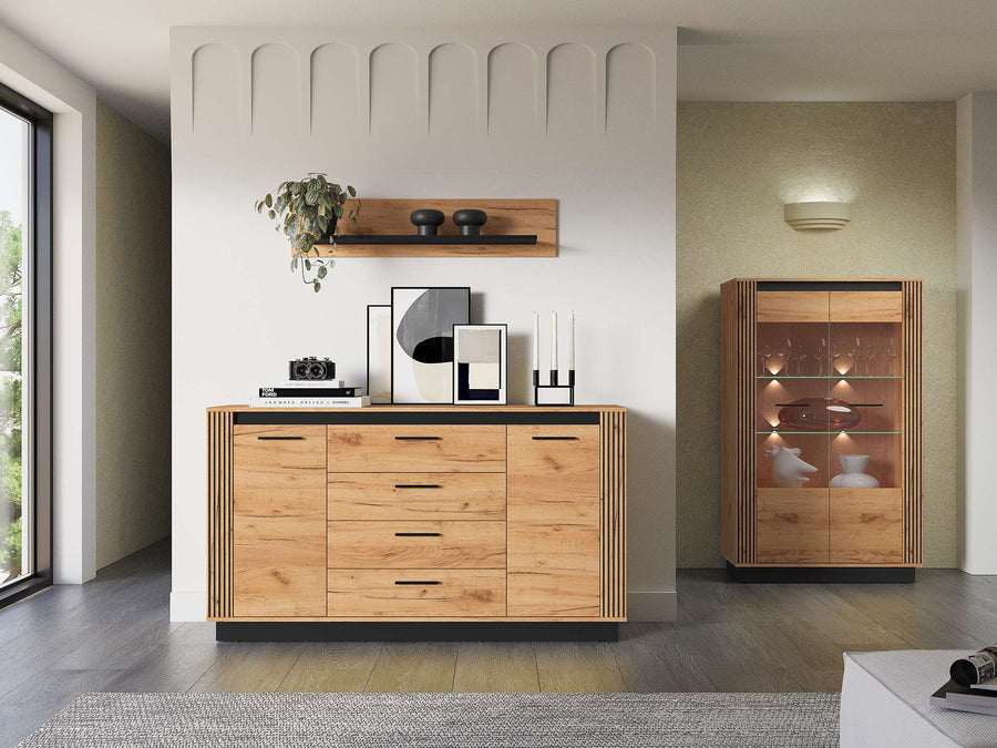Wandregal – URSO 12 – Moderner Wand-Regalboden mit Holzoptik