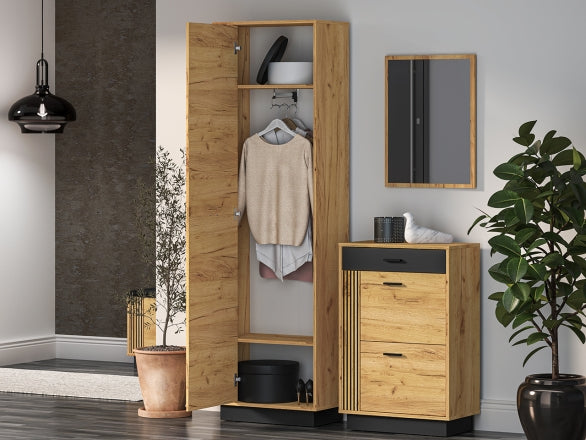 Kleiderschrank – VASCO 01 – Moderner Flurschrank mit Holzoptik
