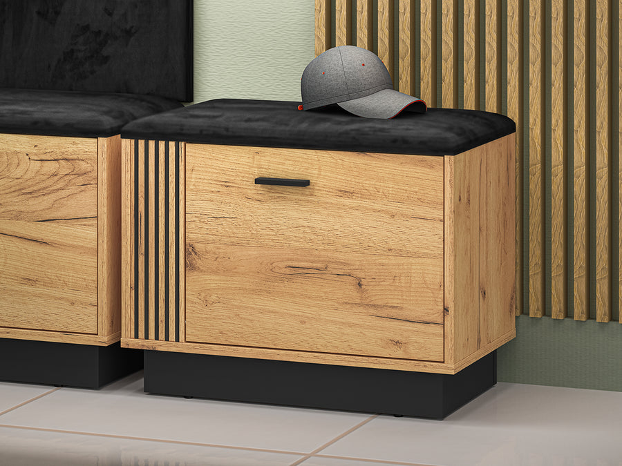 Schuhschrank – VASCO – Moderner Schuhturm mit Holzoptik