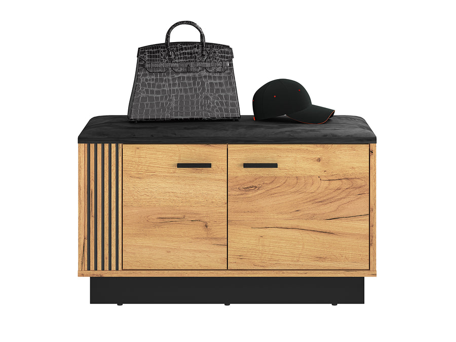 Schuhschrank – VASCO – Modern mit Gold Craft Oak Front