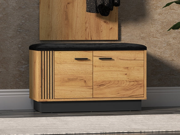 Schuhschrank – VASCO – Modern mit Gold Craft Oak Front