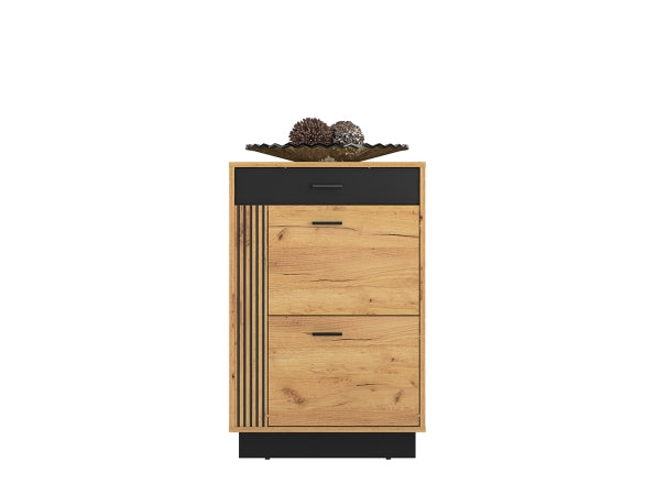 Schuhschrank – VASCO – Moderner Schuhturm mit Holzoptik