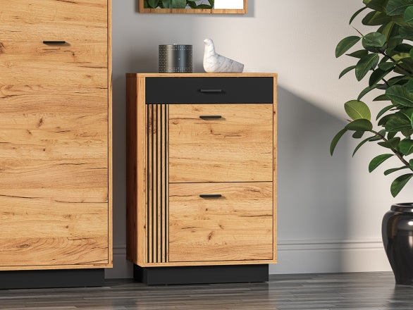 Schuhschrank – VASCO – Moderner Schuhturm mit Holzoptik