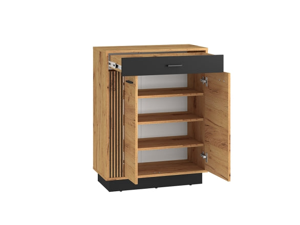 Schuhschrank – VASCO – Modern mit Gold Craft Oak Front