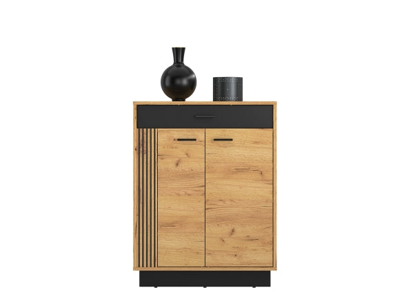 Schuhschrank – VASCO – Modern mit Gold Craft Oak Front