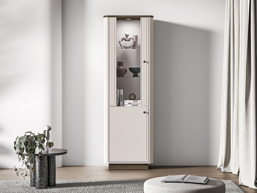 Vitrine – VILAVIO 01 – Elegantes Design mit sanften Rundungen