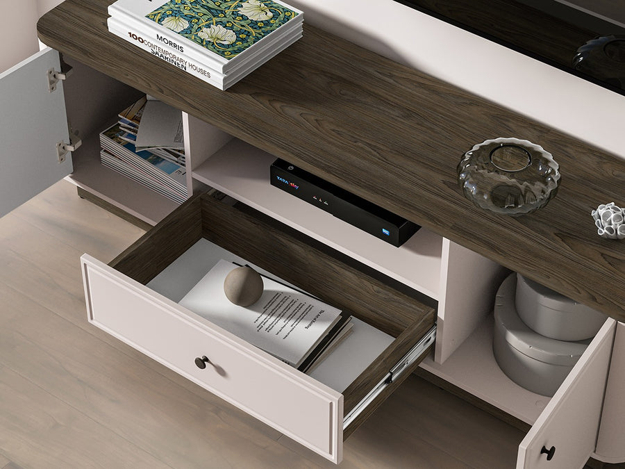 TV Lowboard – VILAVIO 05 – Elegantes Mediacenter mit sanften Rundungen