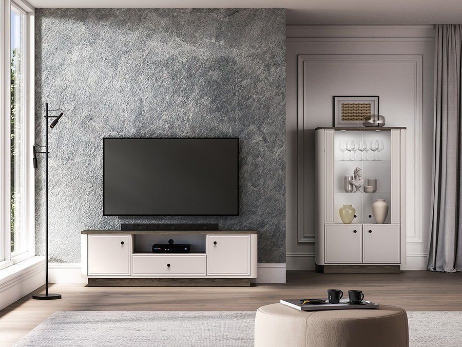TV Lowboard – VILAVIO 05 – Elegantes Mediacenter mit sanften Rundungen