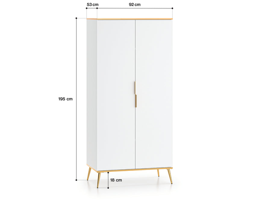 Kleiderschrank – VITERBO 01 – Moderner Drehtürenschrank mit Stauraum