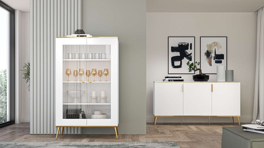 Vitrine – VITERBO 02 & 03 – Moderner Glasvitrinenschrank mit Stauraum