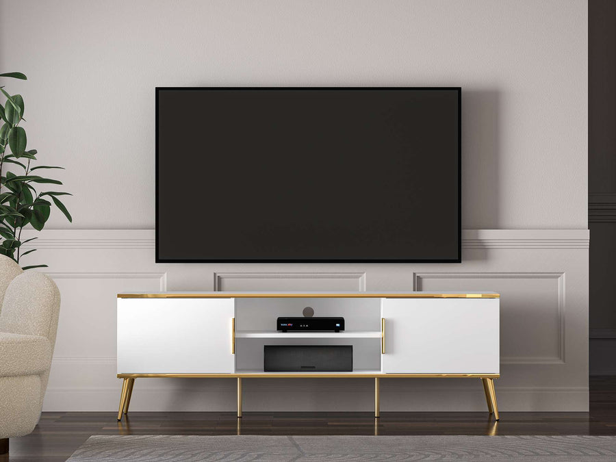 TV-Lowboard – VITERBO 06 – Moderner TV-Lowboard in Weiß Matt