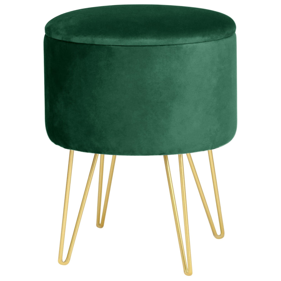 Sitzhocker – LILI – Elegante Samtpouf mit Stauraum und Deckel