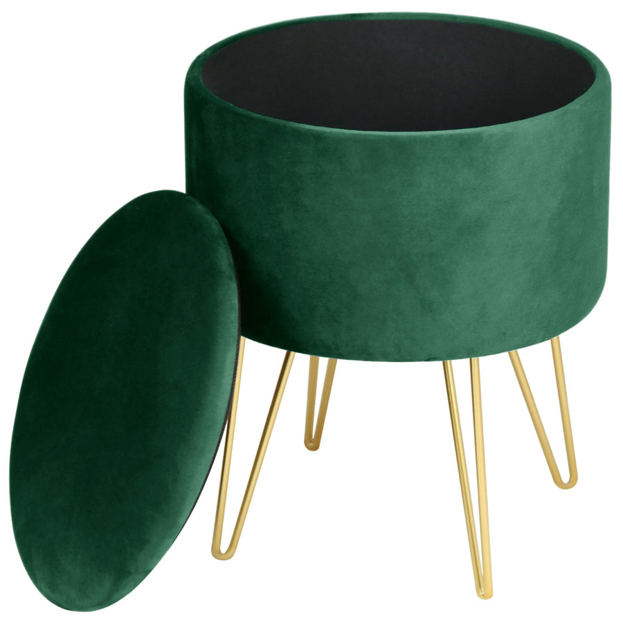 Sitzhocker – LILI – Elegante Samtpouf mit Stauraum und Deckel