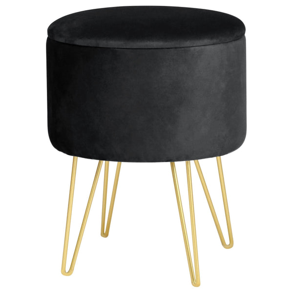 Sitzhocker – LILI – Elegante Samtpouf mit Stauraum und Deckel