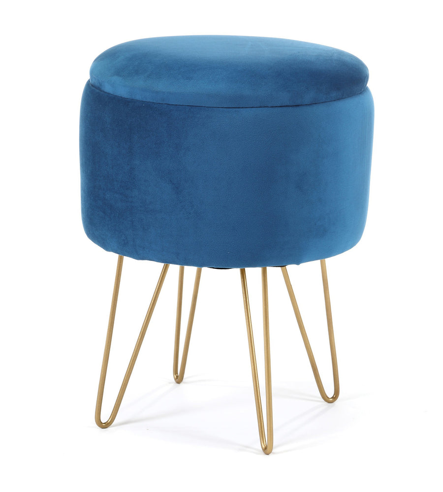 Sitzhocker – LILI – Elegante Samtpouf mit Stauraum und Deckel