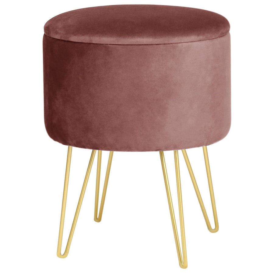 Sitzhocker – LILI – Elegante Samtpouf mit Stauraum und Deckel