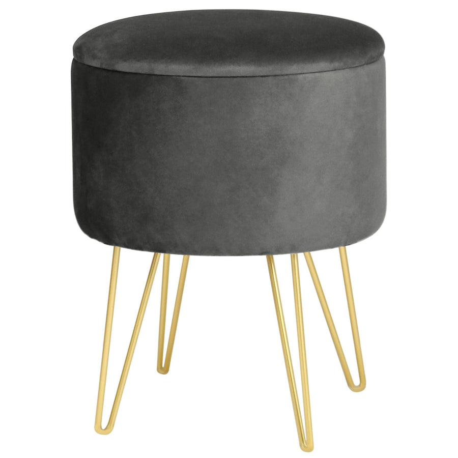 Sitzhocker – LILI – Elegante Samtpouf mit Stauraum und Deckel