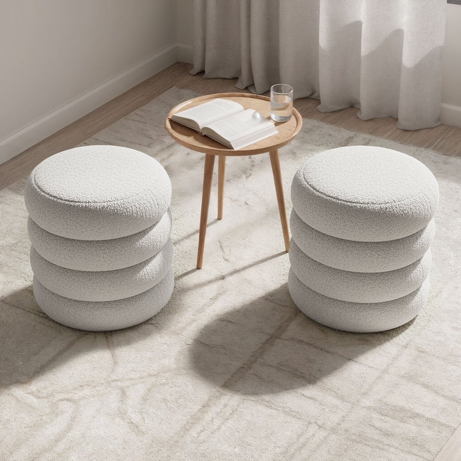 Sitzhocker – SNUGGO – Weicher Teddy Hocker mit Stauraum im modernen Design