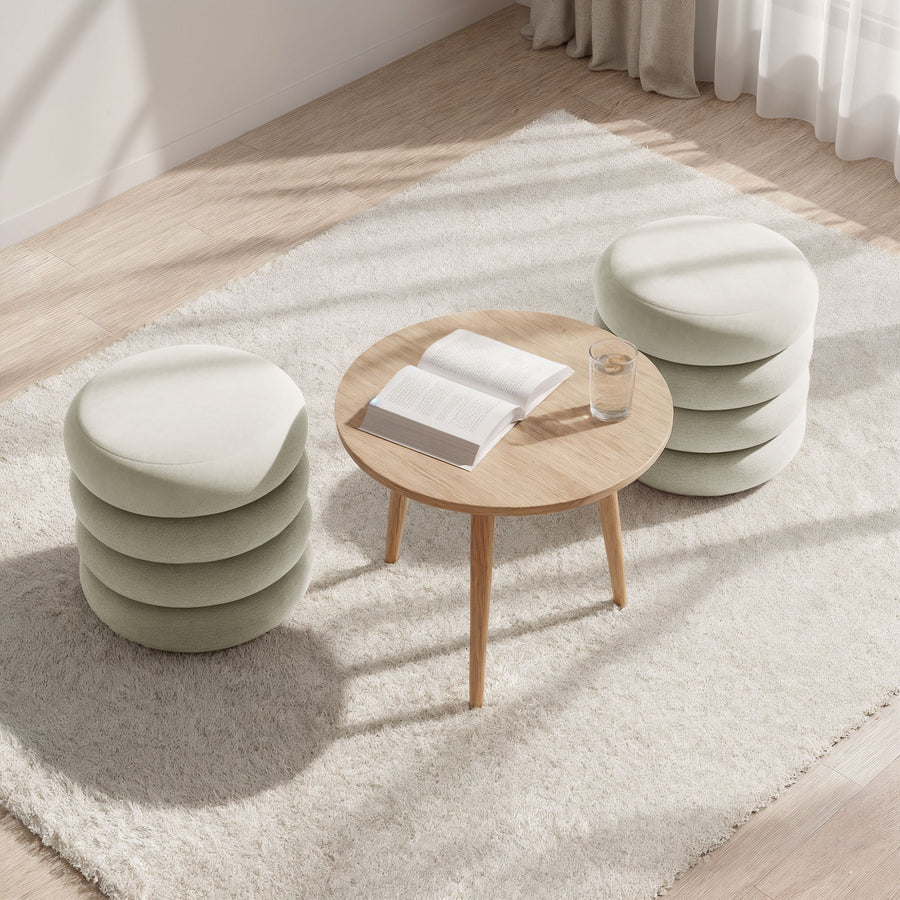 Sitzhocker – SNUGGO – Eleganter Samthocker mit Stauraum im modernen Design