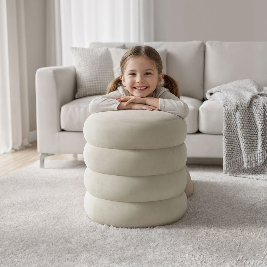 Sitzhocker – SNUGGO – Eleganter Samthocker mit Stauraum im modernen Design