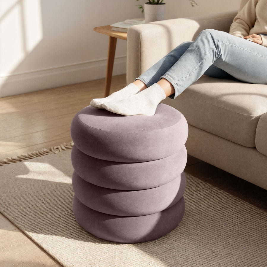 Sitzhocker – SNUGGO – Eleganter Samthocker mit Stauraum im modernen Design