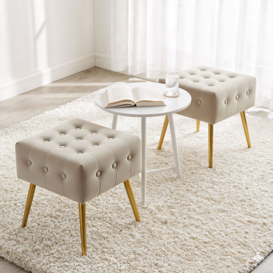 Sitzhocker  – QUADRA – Eleganter Sitzhocker im modernen Glamour Stil