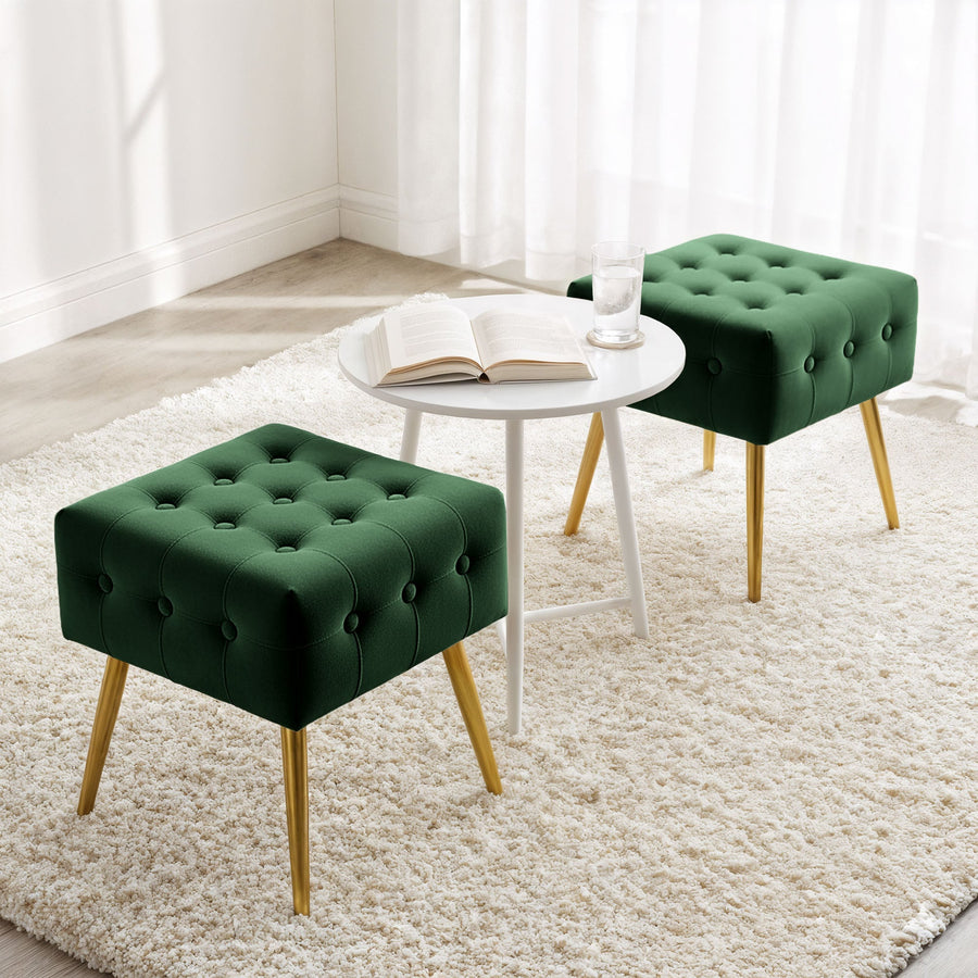 Sitzhocker  – QUADRA – Eleganter Sitzhocker im modernen Glamour Stil