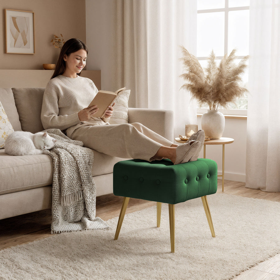 Sitzhocker  – QUADRA – Eleganter Sitzhocker im modernen Glamour Stil