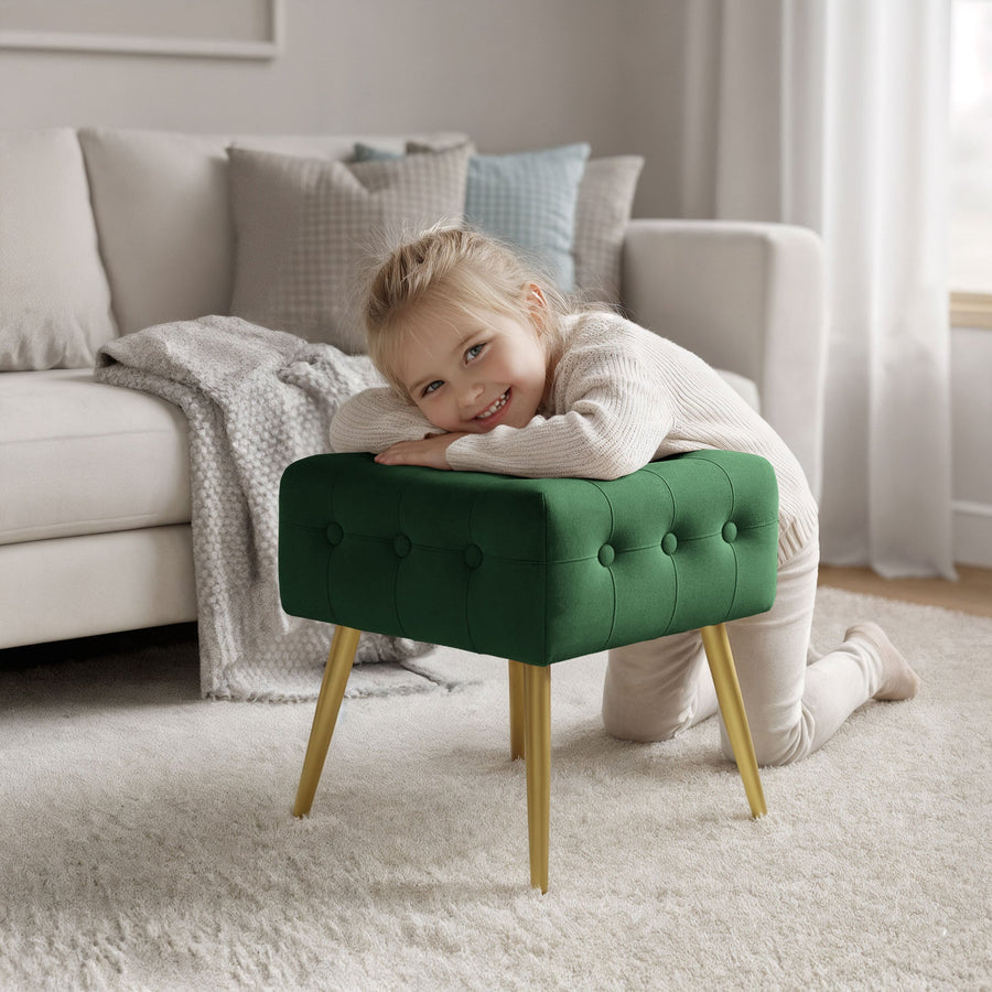 Sitzhocker  – QUADRA – Eleganter Sitzhocker im modernen Glamour Stil