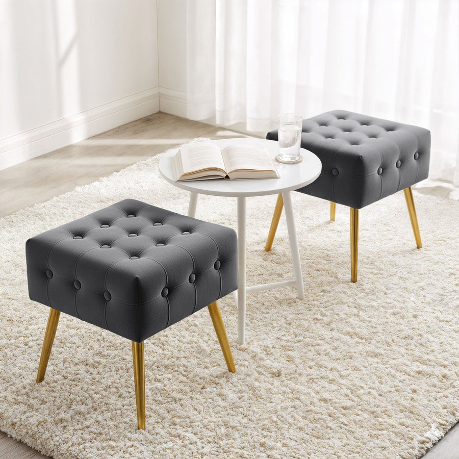 Sitzhocker  – QUADRA – Eleganter Sitzhocker im modernen Glamour Stil