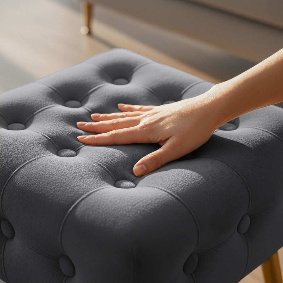 Sitzhocker  – QUADRA – Eleganter Sitzhocker im modernen Glamour Stil