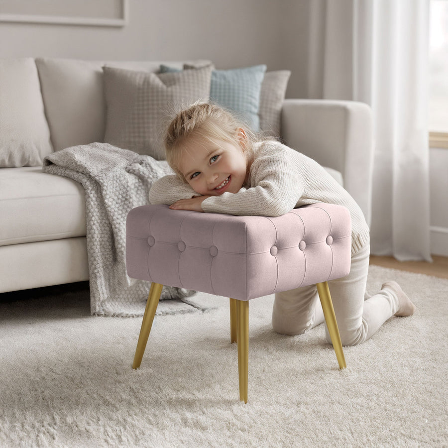 Sitzhocker  – QUADRA – Eleganter Sitzhocker im modernen Glamour Stil