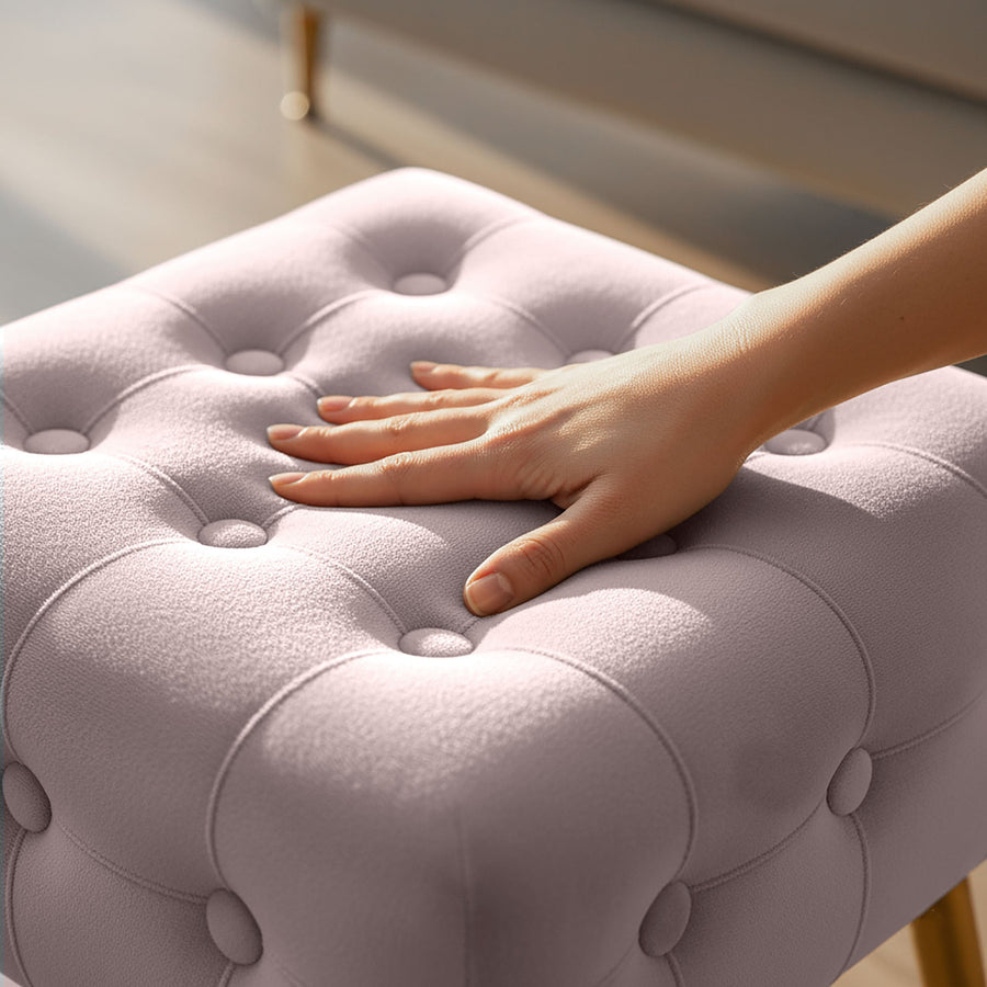 Sitzhocker  – QUADRA – Eleganter Sitzhocker im modernen Glamour Stil