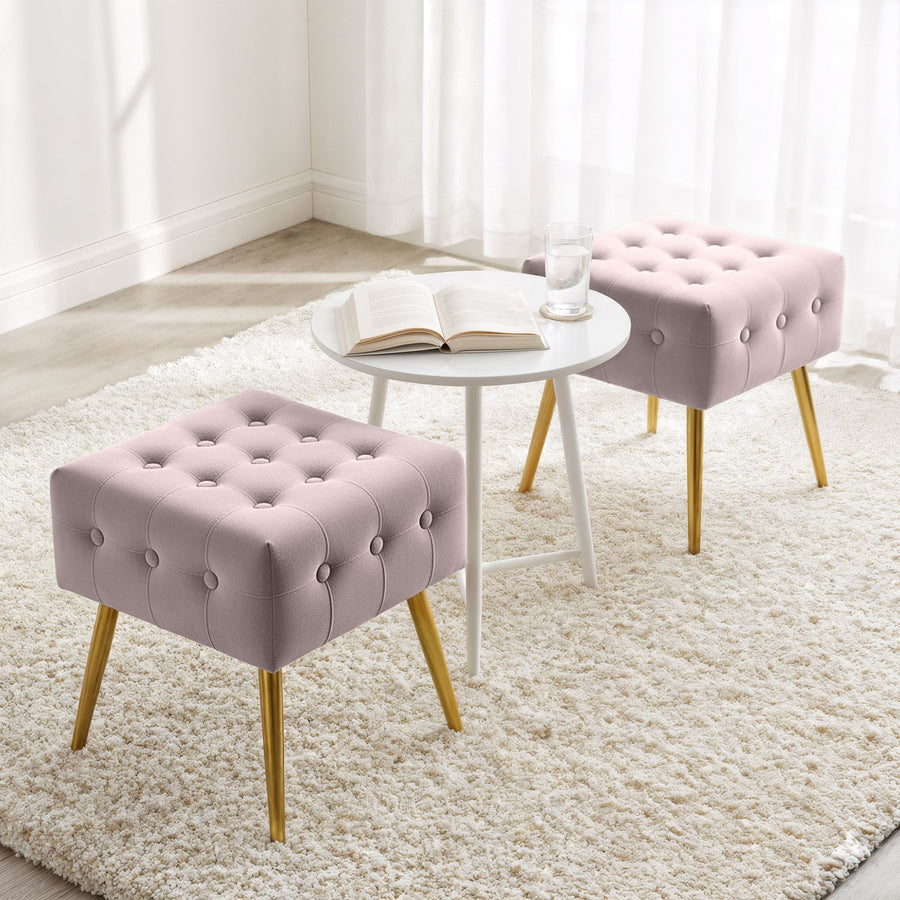 Sitzhocker  – QUADRA – Eleganter Sitzhocker im modernen Glamour Stil