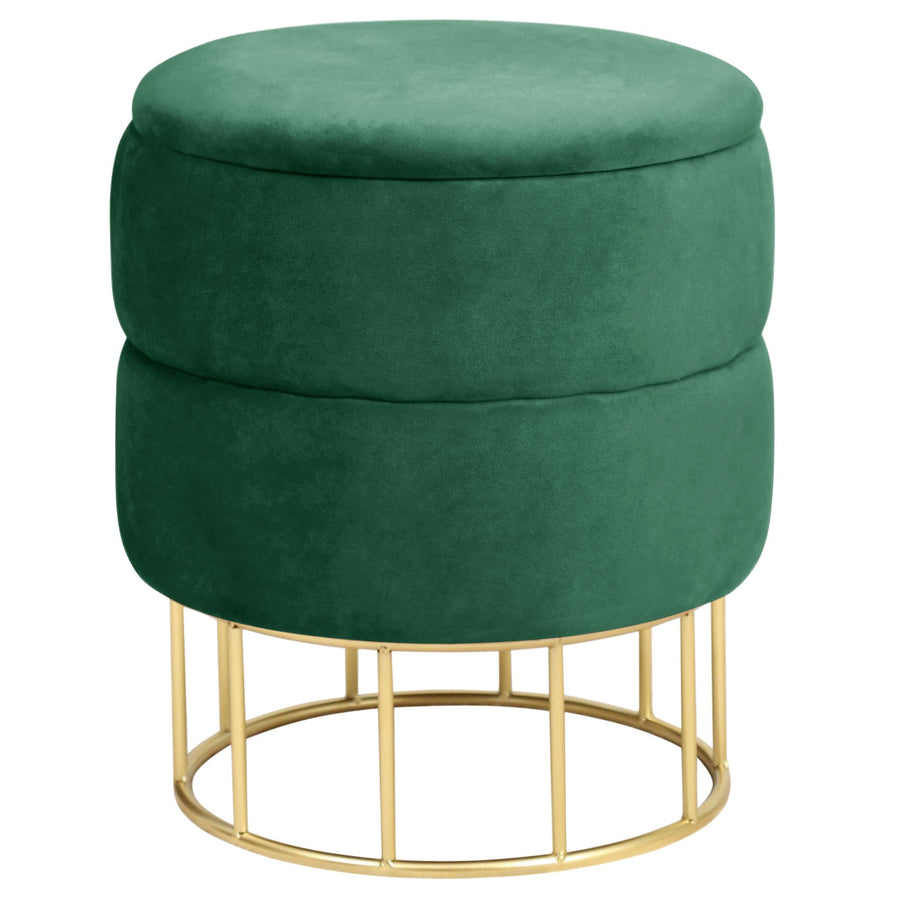 Sitzhocker – ELZA – Eleganter Samt Sitzhocker mit praktischem Stauraum