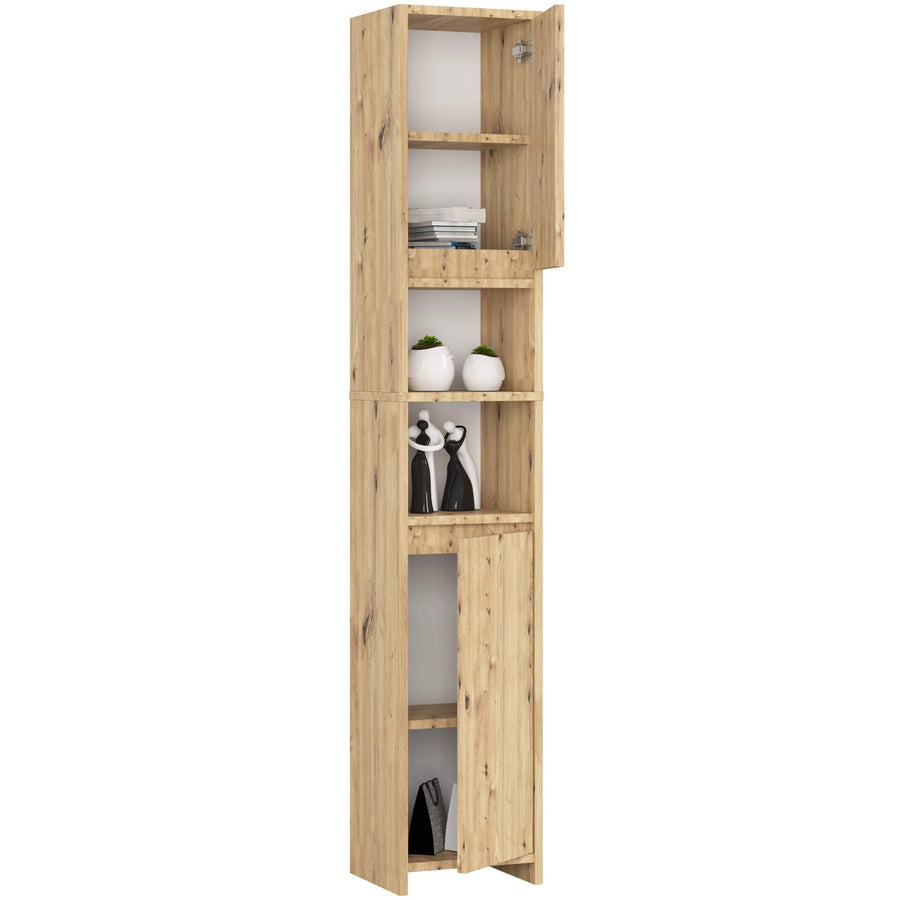 Badezimmerschrank – UNI – Hoher Badschrank mit praktischem Stauraum und moderner Aufteilung