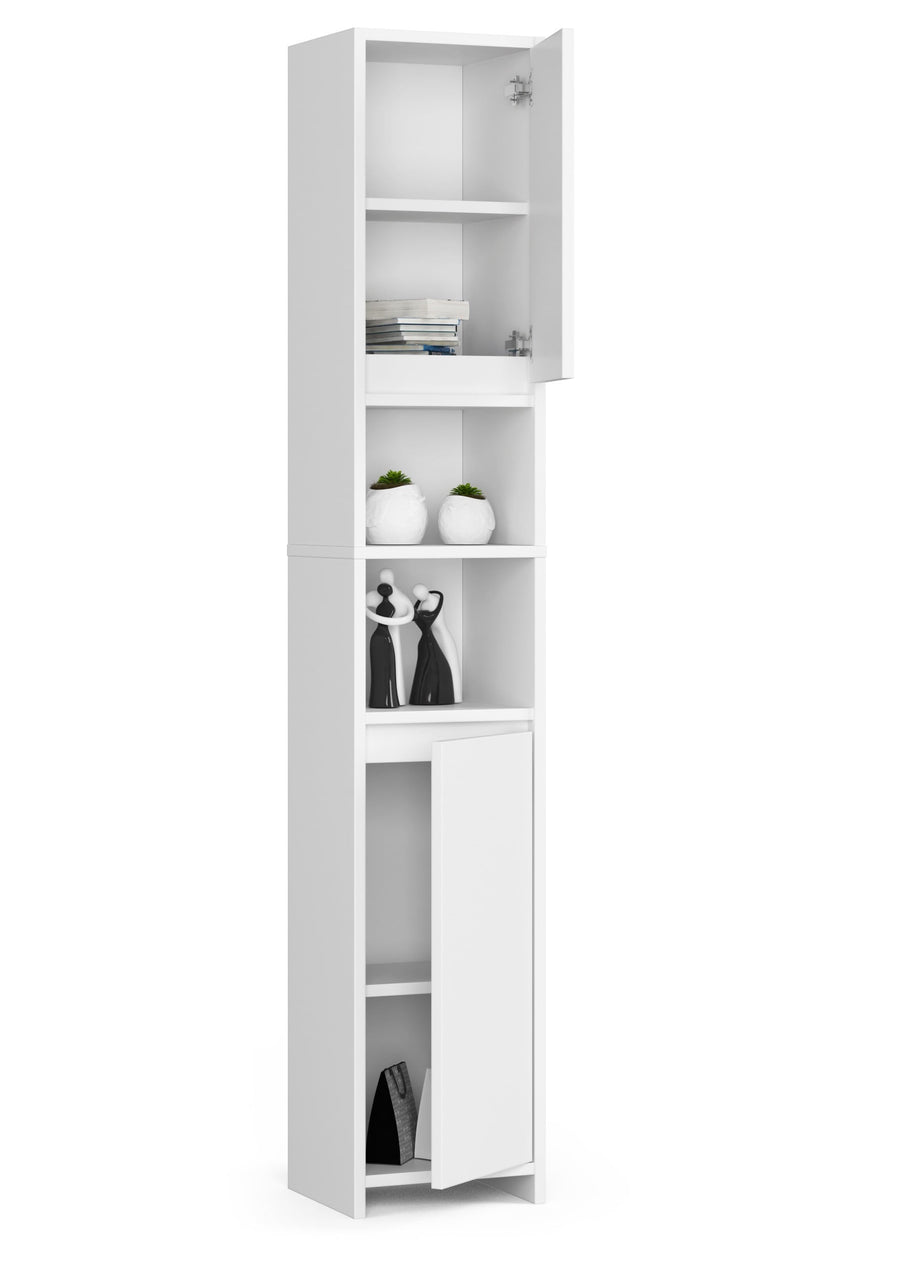 Badezimmerschrank – UNI – Hoher Badschrank mit praktischem Stauraum und moderner Aufteilung