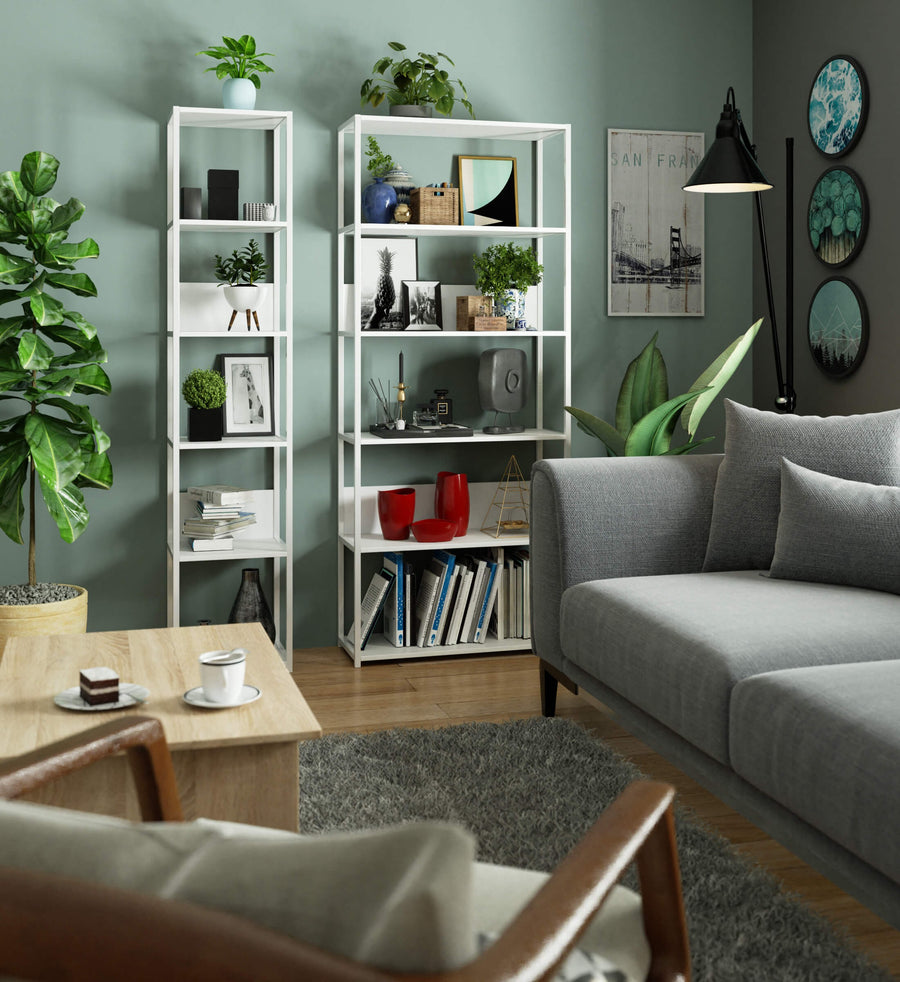 Regal – LOFT – Schmales Metallregal mit sechs offenen Ablagen