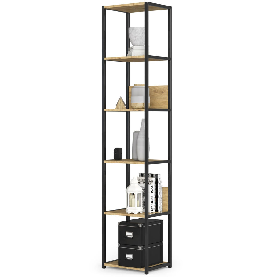 Regal – LOFT – Schmales Metallregal mit sechs offenen Ablagen